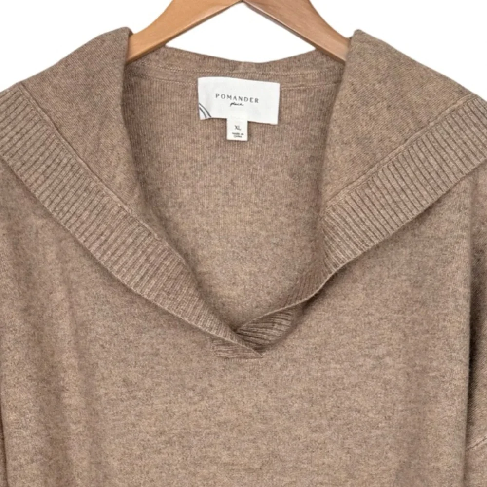 Tuckernuck Pomander Place Hoodie Sweater Cropped Tan Wide Sleeves Size XL - Picture 3 of 8